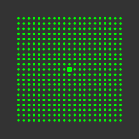 5 mW 520 nm Green Premium Structured Grid of Dots 101x101 Laser, 4° fan angle, adjustable focus, TTL+, Sealed IP67