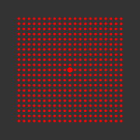 5 mW 635 nm Red Premium Structured Grid of Dots 101x101 Laser, 5° fan angle, adjustable focus, TTL+, Sealed IP67